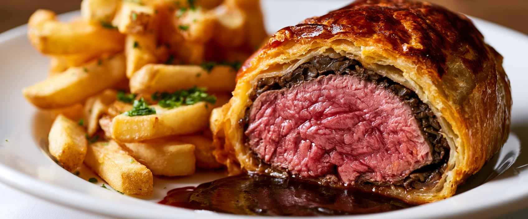 Beef Wellington met flinterdunne champignonlaag