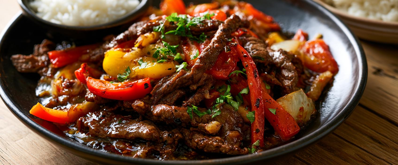 Daging Goreng — rundvleeswok met paprika, gember en oestersaus
