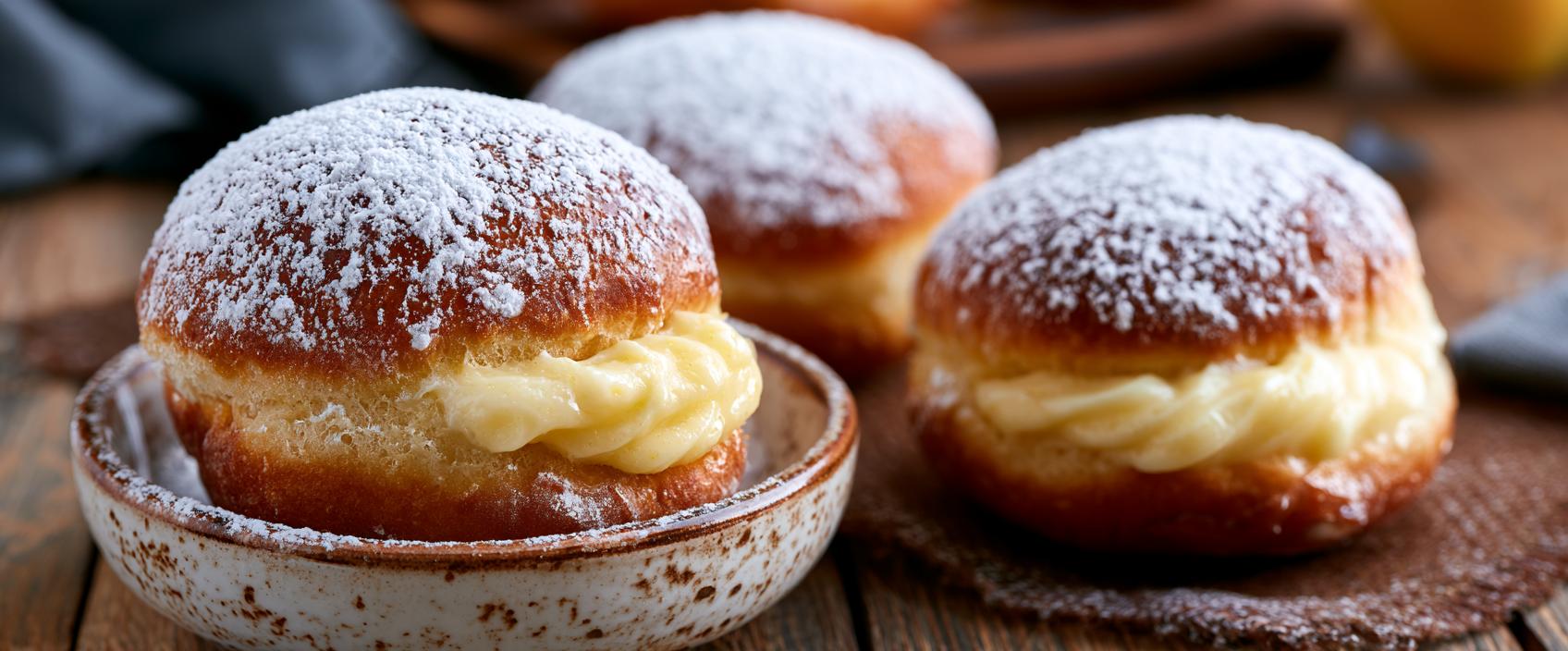 Franse beignets met zijdezachte vanilleroom