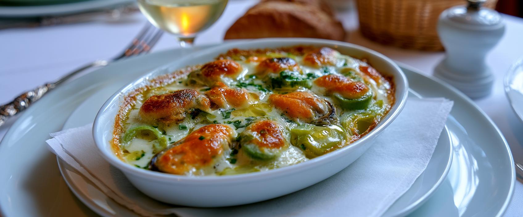 Geglaceerde mosselen met prei — Moules Glacées aux Poireaux