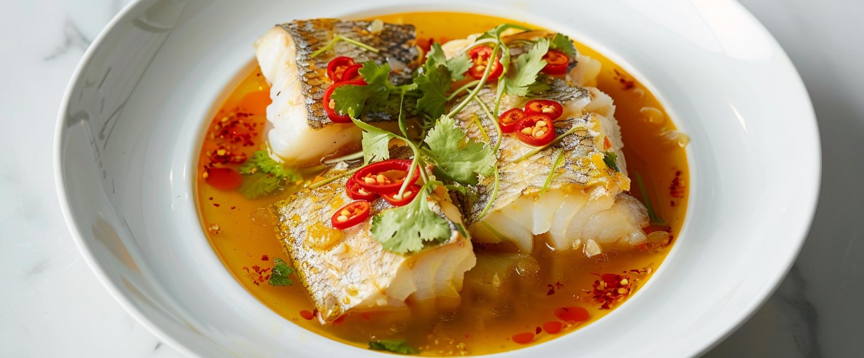 Ikan Asam Padeh Minang — zeebaars in pittige rode asam-kandisjus