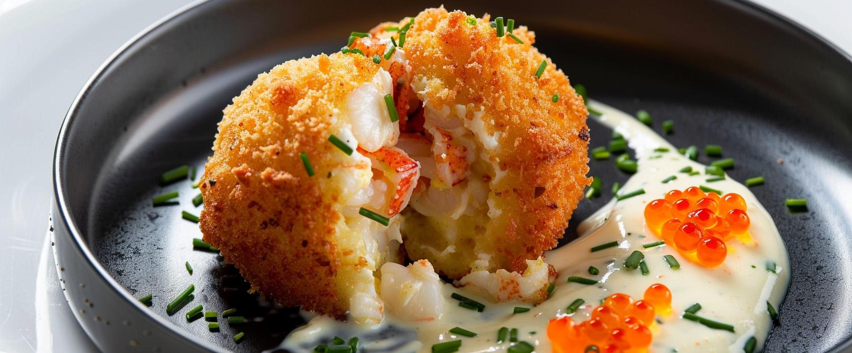 Kreeftkroket met vloeibare bisquekern