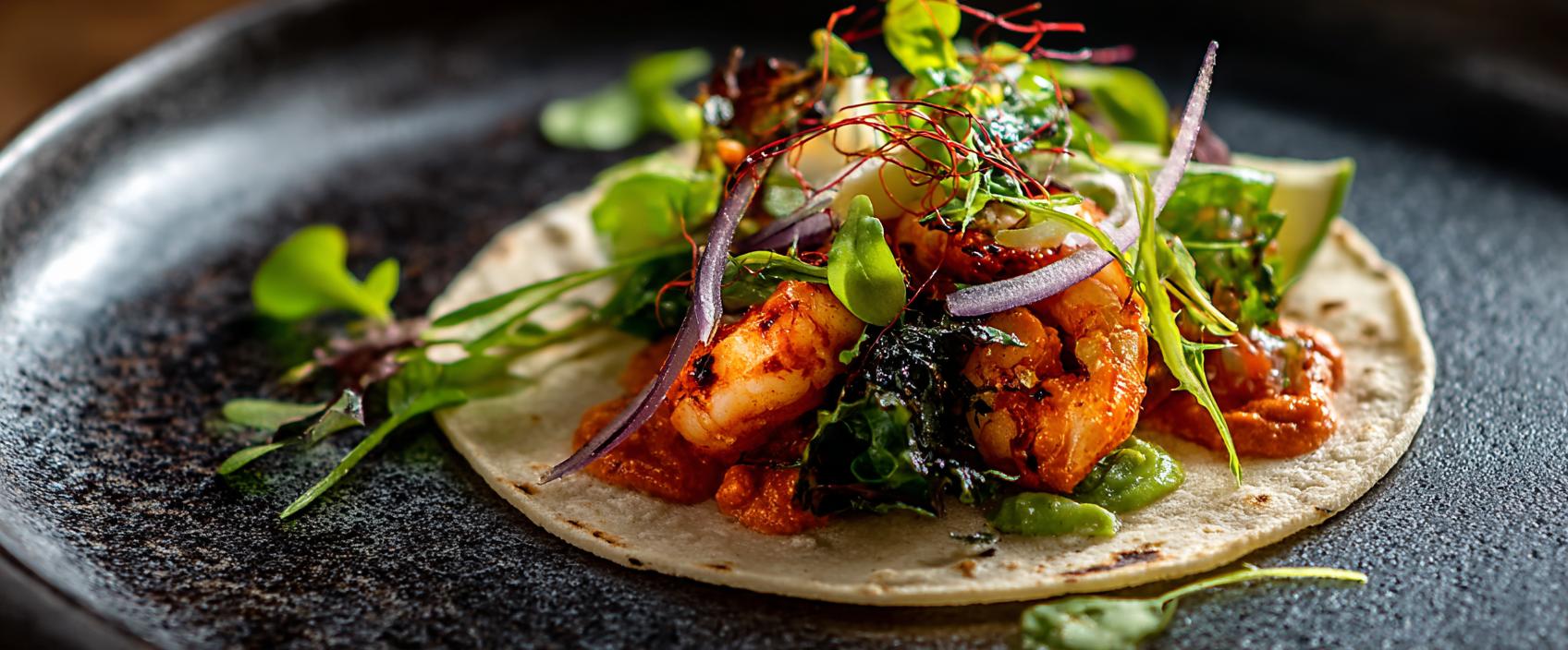 Langoustine-Taco met Chipotle-Saus en Zeekraal — KOL-Stijl