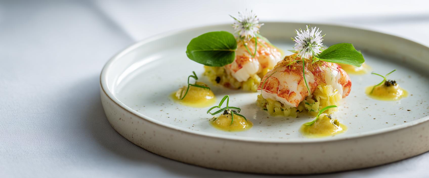 Langoustines Met Wasabi-Crème, Mango-Passievrucht En Riesling-Zuurkool — Tim Raue-Stijl