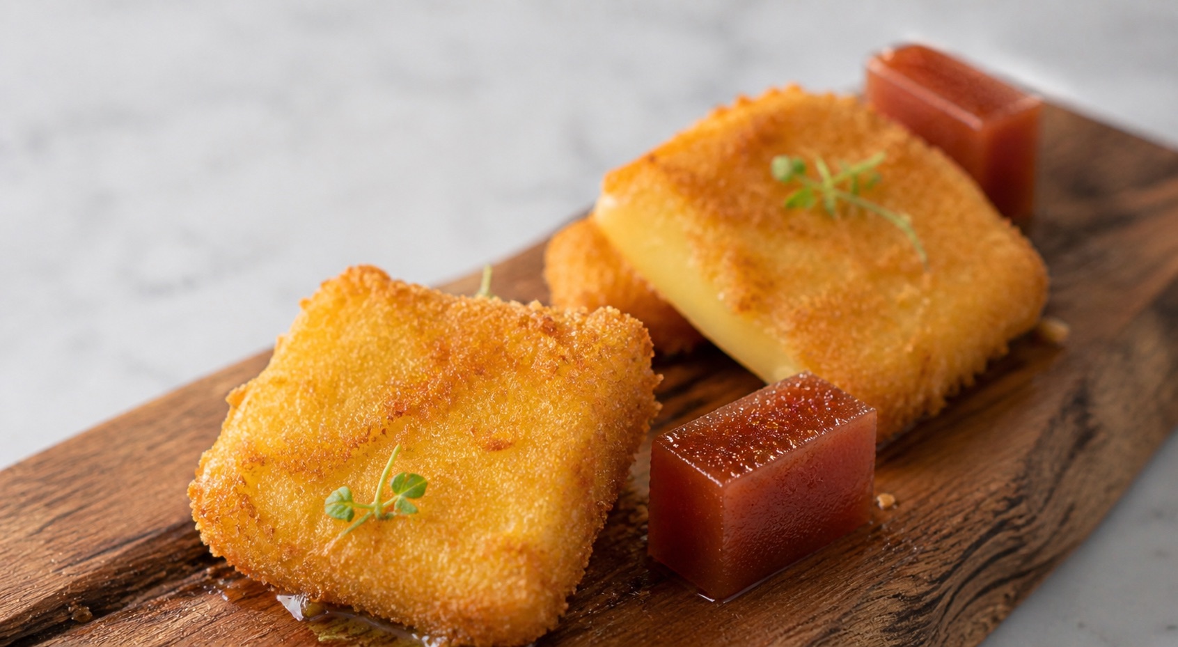 Manchego frito met membrillo