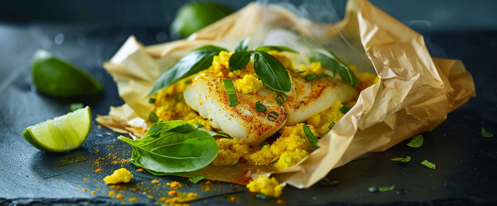 Pepesan Ikan Tong — Sundanese visfilet in bakpapier met kunyit en kemiri