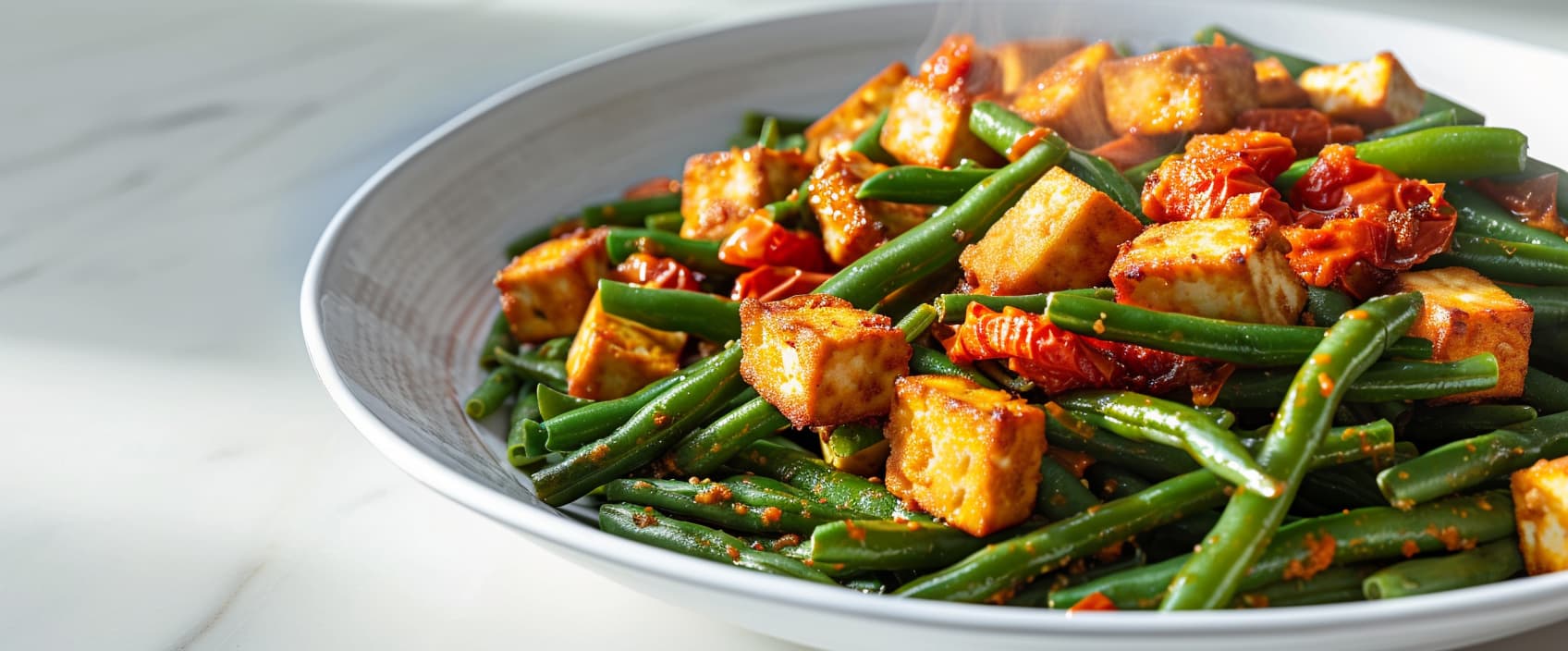 Sambal Goreng Boontjes met Tahoe — pittige sperziebonen uit de Indische keuken