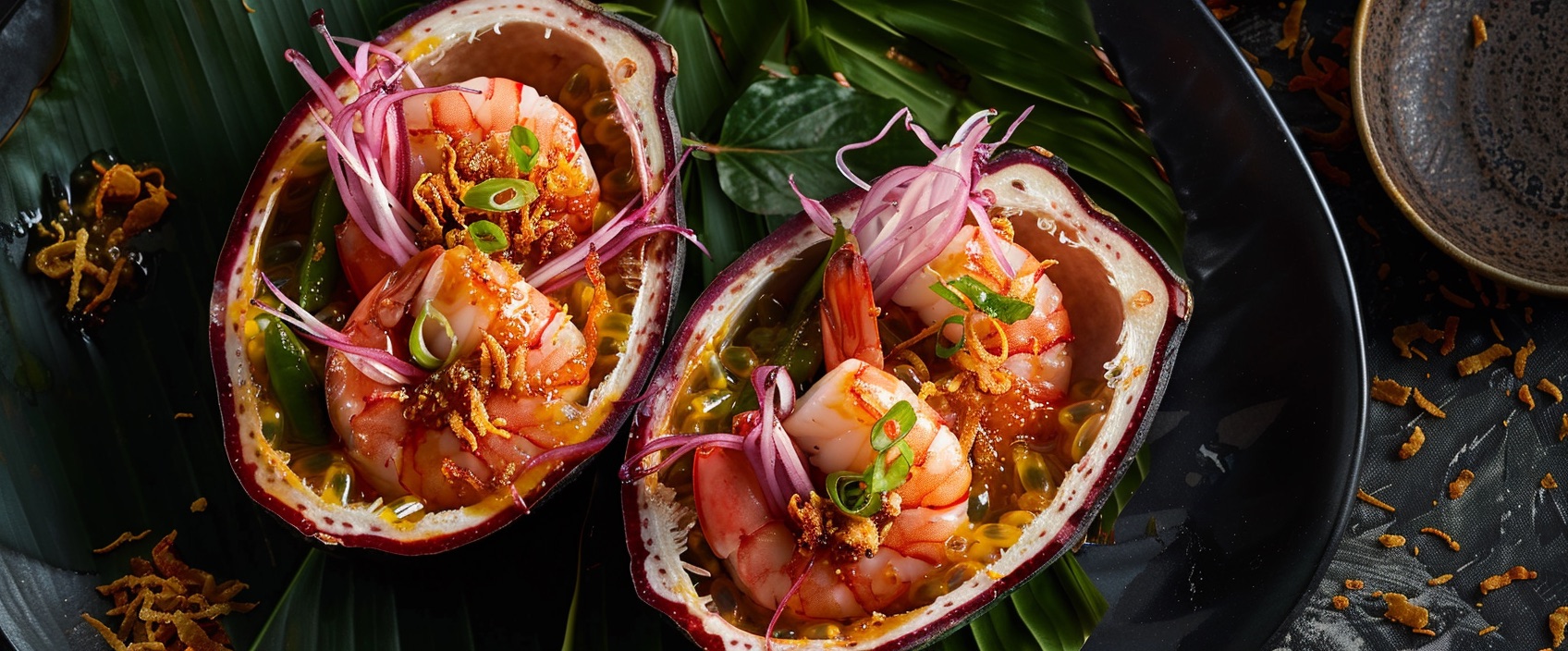 Sambal Goreng Udang Peteh — amuseversie in passievrucht