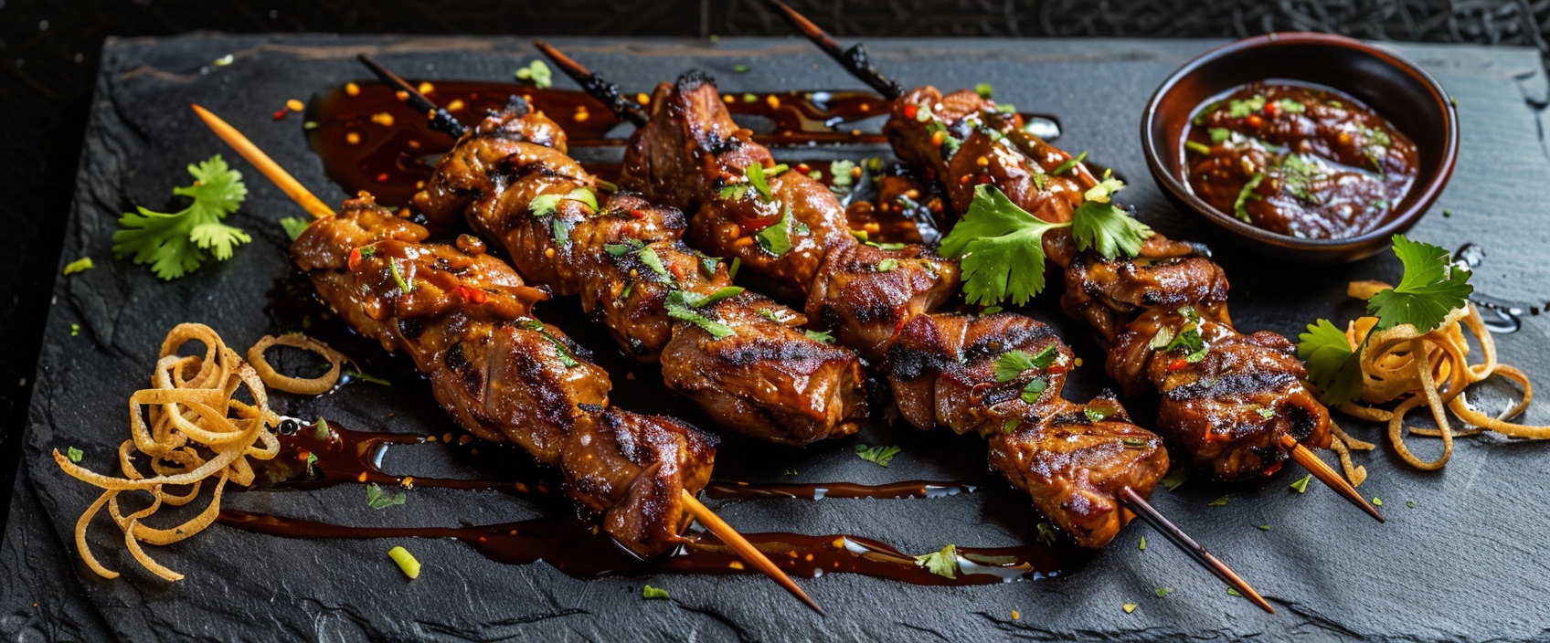 Saté Ossenhaas op z'n Kambing — met ketumbar, laos en tamarinde