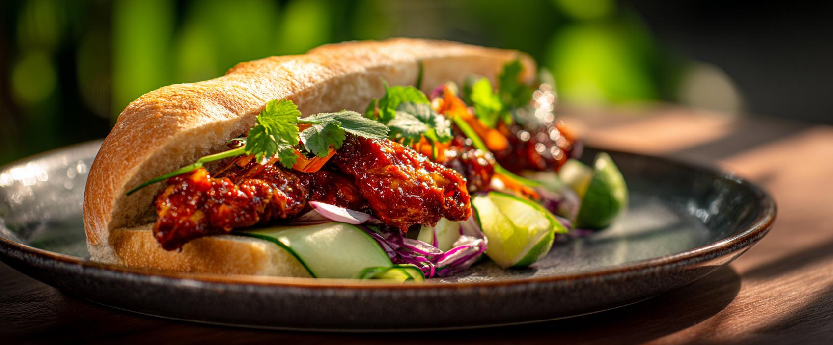 Stokbroodje met Ajam Rica-Rica — Indo comfort food met geshredderde pikante kip en kemangi-yoghurtsaus