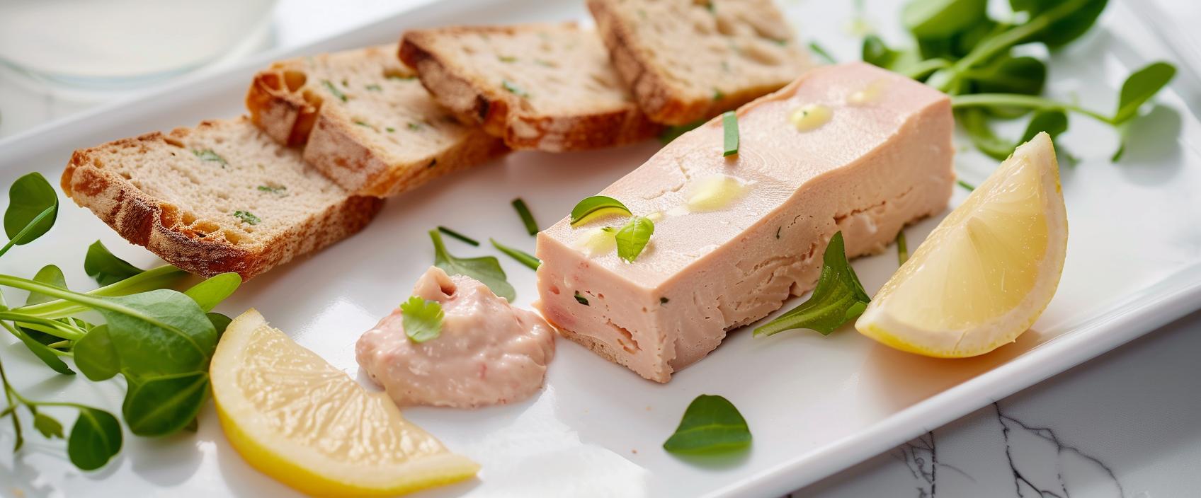 Koude visterrine van heek (Pastel de Heek) met salsa rosa